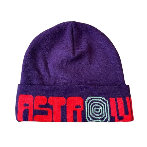 Authentic Travis Scott Astroworld Festival 2021 Purple Beanie Hat Size OS NWOT - Picture 1 of 8